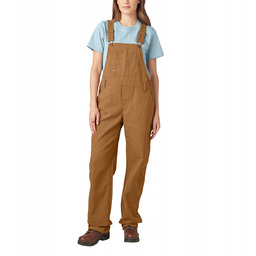 DICKIES BRĄZOWE OGRODNICZKI Z PRZETARCIAMI I KIESZENIAMI L