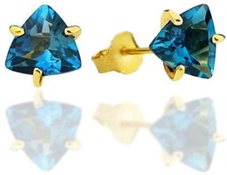 Kolczyki Topaz London Blue 3 Ct. Trylion