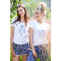 Piżama damska bawełniana z krótkimi spodniami inspirowana sztuka