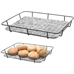 Kosz tacka na pieczywo z ramą ze stali
