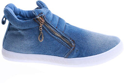 Jeansowe wsuwane trampki niebieskie