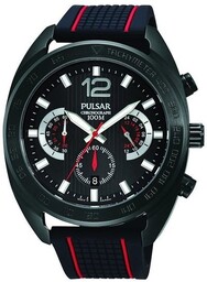 Zegarek męski PULSAR Chronograph, PT3675X1, czarno-czerwony