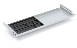 Szuflada podblatowa, 871x260x32 mm, szary aluminium