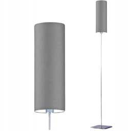 Lampa stojąca podłogowa szara tuba abażur Led E27