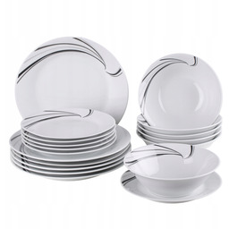 Serwis Obiadowy Porcelanowy 18EL 6OSÓB Komplet Zestaw Talerzy