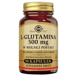 SOLGAR L-glutamina w wolnej postaci 500 mg, 50