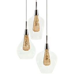 Lampa wisząca kaskada Dyson 3861 Polux potrójna szklana