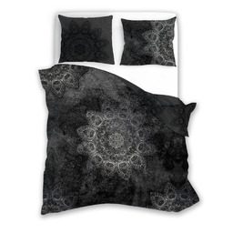 Faro Pościel satynowa 140x200 Pure Mandala czarna poszewka