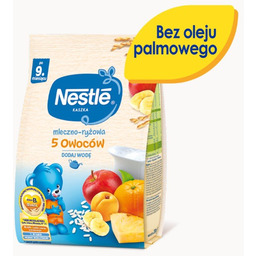 Nestle, Kaszka mleczno-ryżowa 5 owoców dla niemowląt po