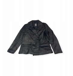 Czarny skórzany płaszcz damski Real Leather M