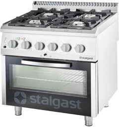 STALGAST Kuchnia gazowa z piekarnikiem elektrycznym, statyczny, 800x700,