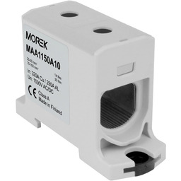 Złączka szynowa 25-150mm2 2otw AL/CU TH35 szara 1P