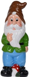 Krasnal ogrodowy z brązową czapką, 30 cm