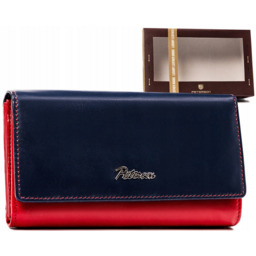 Portfel skórzany Peterson PTN KA-19 czerwono-granatowy