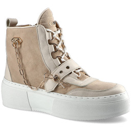 Beżowe Sneakersy Carinii Damskie Buty Jesienne