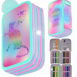 PIÓRNIK TRZYKOMOROWY Z WYPOSAŻENIEM DLA DZIEWCZYNKI OMBRE KOT