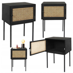 Szafka Nocna Rio stolik Nocny czarna rattan front