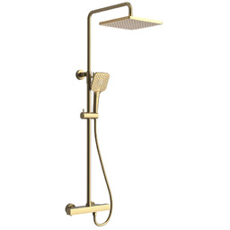 Zestaw prysznicowy z baterią termostatyczną, złoto mat SZ139GB