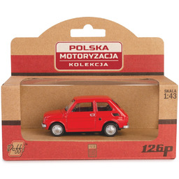 Kolekcja PRL FIAT 126P CZERWONY, SKALA 1:43