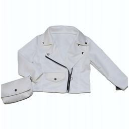 110-116 Kurtka ramoneska plus torebka a'la zamsz komunia