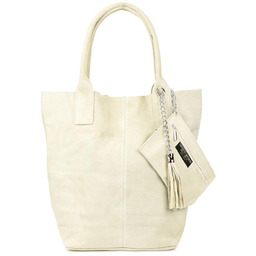 Worek skórzany VERA PELLE ecru L82