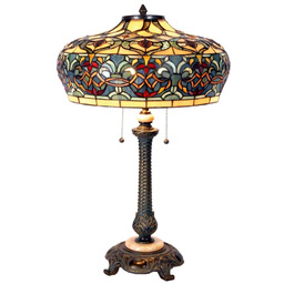Clayre&Eef Lampa stołowa tiffany ORIENT, multikolor, salon /