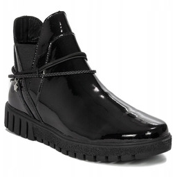 Filippo Botki damskie lakierowane ocieplane czarne DBT3929/22 BK