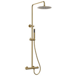 Zestaw prysznicowy z baterią termostatyczną, złoty mat KU139GB