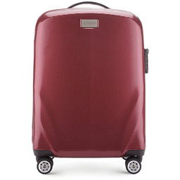 Walizka kabinowa z polikarbonu jednokolorowa bordowa