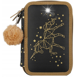 PIÓRNIK TRZYKOMOROWY Z WYPOSAŻENIEM DLA DZIEWCZYNKI ZŁOTY KOTEK