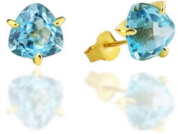Kolczyki Topaz Sky Blue 3 Ct. Trylion
