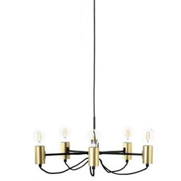 Lindby - Prospa 5 Żyrandol Black/Brass
