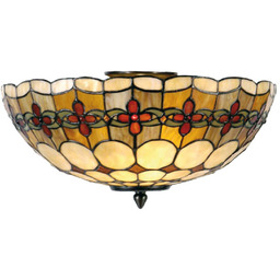 Clayre&Eef Lampa sufitowa tiffany NURY, możliwość ściemniania, multikolor,