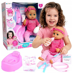 Lalka Sikająca Bobas 43cm New Born Bobasek Butelka
