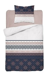 Detexpol Pościel bawełniana 140x200 glamour ornamenty granatowa pudrowa