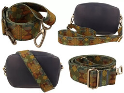 Pasek do torebki GEOMETRIC DARK 40mm ZEPNIJ srebrny