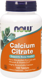Now Foods Calcium Citrate - Cytrynian Wapnia +
