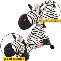 DLA DZIECI PLUSZOWA MASKOTKA ZEBRA BIAŁO CZARNA