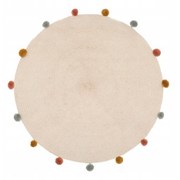 Dywan z kolorowymi pomponami Dla Dzieci Ø 90