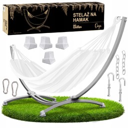 Stelaż hamaka stojak hamak ogrodowy dwuosobowy metalowy szary