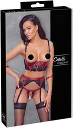 Cottelli Bondage - Matowy koronkowy stanik push-up set