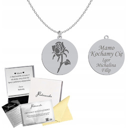 Naszyjnik Srebrny Róża Imię Dziecka Prezent DZIEŃ MATKI