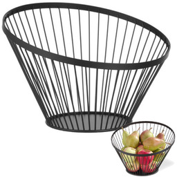 Miska Koszyk druciana na owoce czarna z matową