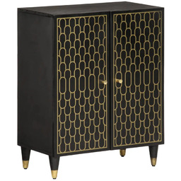 Elior Czarna dwudrzwiowa szafka na nóżkach - Rebex