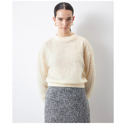 SWETER DAMSKI Z KORONKĄ I PEREŁKAMI BEŻOWY