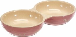 Nobby Koty ceramiczna podwójna miska "CAT" różowa/beżowa 22