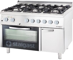 STALGAST Kuchnia gazowa z piekarnikiem elektrycznym, statyczny, 1200x700,