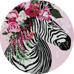 Malowanie po numerach okrągłe - Fantastyczna zebra -