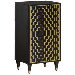 Elior Czarna drewniana szafka stojąca na nóżkach W6-B90