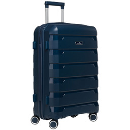 Granatowa, mała walizka kabinowa z polipropylenu - Peterson